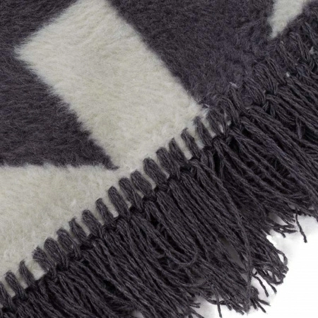 4 Плед 150x200см Pappel Scotch Jacquard, серый с белым фото 4